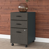 Bush Business Furniture Series A 3 Drawer Mobile File Cabinet in Slate and White Spectrum WC84853PSU