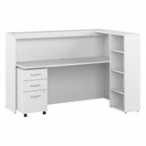 Bush Business Furniture Studio C 72W Cubicle Desk with Shelves and Mobile File Cabinet STC062WHSU