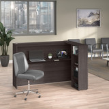 Bush Business Furniture Studio C 72W Reception Desk with Shelves in Storm Gray SCD572SGK-Z1