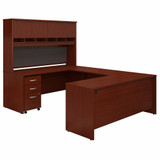 Bush Business Furniture Series C 72W U Shaped Desk with Hutch and Storage SRC094MASU