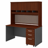 Bush Business Furniture Series C 60W x 30D Office Desk with Hutch and Mobile File Cabinet SRC145HCSU