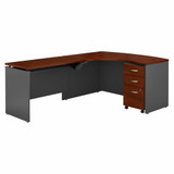 Bush Business Furniture Series C 60W x 43D Left Hand 3 Position Sit to Stand L Shaped Desk with Mobile File Cabinet SRC127HCSU B-SRC127HCSU