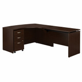 Bush Business Furniture Series C 60W x 43D Right Hand 3 Position Sit to Stand L Shaped Desk with Mobile File Cabinet SRC128MRSU B-SRC128MRSU