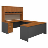 Bush Business Furniture Series C 72W U Shaped Desk with Hutch and Storage SRC094NCSU