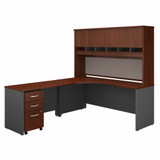 Bush Business Furniture Series C 72W Left Handed Corner Desk with Hutch and Mobile File Cabinet SRC088HCSU