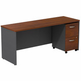 Bush Business Furniture Series C Desk Credenza with 2 Drawer Mobile Pedestal SRC030HCSU