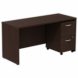 Bush Business Furniture Series C Desk Credenza with 2 Drawer Mobile Pedestal SRC029MRSU