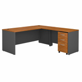 Bush Business Furniture Series C 72W L Shaped Desk with 48W Return and Mobile File Cabinet SRC001NCSU