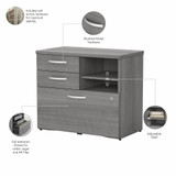 Bush Business Furniture Studio C Office Storage Cabinet with Drawers and Shelves SCF130PGSU B-SCF130PGSU