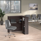 Bush Business Furniture Studio C 48W Reception Desk with Shelves in Storm Gray SCD248SGK-Z1