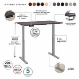 Move 60 Series by Bush Business Furniture 72W x 30D Height Adjustable Standing Desk M6S7230SGSK B-M6S7230SGSK