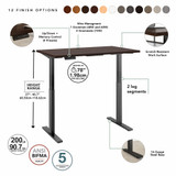 Move 60 Series by Bush Business Furniture 60W x 30D Height Adjustable Standing Desk M6S6030MRBK B-M6S6030MRBK