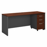 Bush Business Furniture Series C 72W x 24D Office Desk with Mobile File Cabinet SRC026HCSU