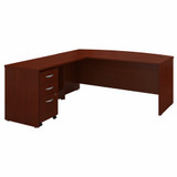 Bush Business Furniture Series C 72W Bow Front L Shaped Desk with 48W Return and Mobile File Cabinet SRC084MASU