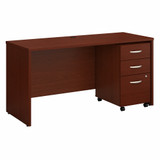 Bush Business Furniture Series C 60W x 24D Office Desk with Mobile File Cabinet SRC025MASU