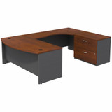 Bush Business Furniture Series C Bow Front Right Handed U Shaped Desk with 2 Drawer Lateral File Cabinet SRC019HCRSU