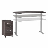 Move 60 Series by Bush Business Furniture 60W x 30D Height Adjustable Standing Desk with Storage M6S011SGSU