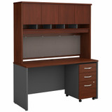 Bush Business Furniture Series C 60W x 24D Office Desk with Hutch and Mobile File Cabinet SRC014HCSU