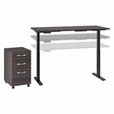 Move 60 Series by Bush Business Furniture 60W x 30D Height Adjustable Standing Desk with Storage M6S005SGSU