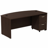 Bush Business Furniture Series C Bow Front Desk with 2 Drawer Mobile Pedestal SRC0020MRSU