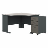 Bush Business Furniture Series A 48W Corner Desk with Mobile File Cabinet SRA035SLSU
