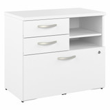 Bush Business Furniture Studio A Office Storage Cabinet with Drawers and Shelves SDF130WHSU-Z