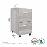 Bush Business Furniture Studio A 2 Drawer Mobile File Cabinet - Assembled SDF116PGSU-Z B-SDF116PGSU-Z