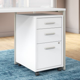 Office by kathy ireland® Method 3 Drawer Mobile File Cabinet in White - Assembled KI70203SU