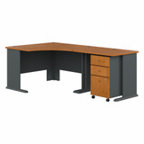 Bush Business Furniture Series A 48W Corner Desk with 36W Return and Mobile File Cabinet SRA005NCSU