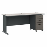 Bush Business Furniture Series A 72W Desk with Mobile File Cabinet SRA013SLSU