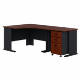 Bush Business Furniture Series A 48W Corner Desk with 36W Return and Mobile File Cabinet SRA005HCSU