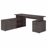 Bush Business Furniture Jamestown 72W L Shaped Desk with Drawers JTN009SGSU