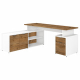 Bush Business Furniture Jamestown 72W L Shaped Desk with Drawers JTN009FWWHSU