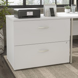 Bush Business Furniture Hybrid 2 Drawer Lateral File Cabinet in White - Assembled HYF136WHSU-Z