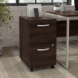 Bush Business Furniture Hybrid 2 Drawer Mobile File Cabinet in Black Walnut - Assembled HYF116BWSU-Z