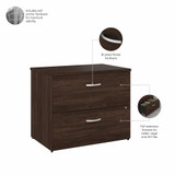 Bush Business Furniture Hybrid 2 Drawer Lateral File Cabinet - Assembled HYF136BWSU-Z B-HYF136BWSU-Z
