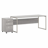 Bush Business Furniture Hybrid 72W x 30D Computer Table Desk with 3 Drawer Mobile File Cabinet HYB032PGSU