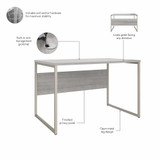 Bush Business Furniture Hybrid 48W x 30D Computer Table Desk with 3 Drawer Mobile File Cabinet HYB030PGSU B-HYB030PGSU