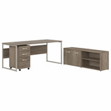 Bush Business Furniture Hybrid 72W x 30D Computer Table Desk with Storage and Mobile File Cabinet HYB014MHSU