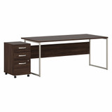 Bush Business Furniture Hybrid 72W x 36D Computer Table Desk with 3 Drawer Mobile File Cabinet HYB033BWSU