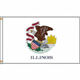Nylglo Illinois Flag,5x8 Ft,Nylon 141480