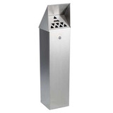 No Butts Bin Co Cigarette Receptacle,1-3/4 gal.,Silver HDD01