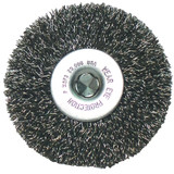 Crimped Wheel Brushes, 6 in D x 7/8 in W, 0.014 in, Carbon Steel