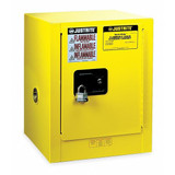 Justrite Flammable Safety Cabinet,4 Gal.,Yellow  890400