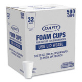 Dart® Foam Drink Cups, 32 Oz, White, 25/bag, 20 Bags/carton W32T32-0500