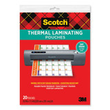 Scotch™ Laminating Pouches, 3 mil, 8.9 x 11.4, Clear, 20/Pack 7100233554