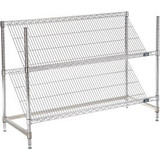 Nexel 2 Shelf Chrome Slant Wire Shelving Unit Starter 48""W x 18""D x 34""H