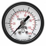 Winters Gauge,Pressure,1-1/2in.,0 to 15 psi PEM1399LF