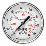 Winters Gauge,Pressure,2-1/2in.,0 to 160 psi PEM1440LF