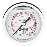 Winters Pressure Gauge,2" Dial Size,Silver PFQ2487-DRY-2FF